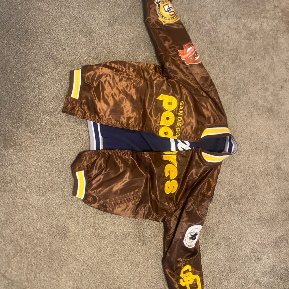 Navy Blue Varsity Jacket With Patch - image 3